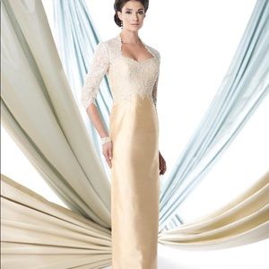 Montage Boutique Shantung Sheath Gold Gown 8